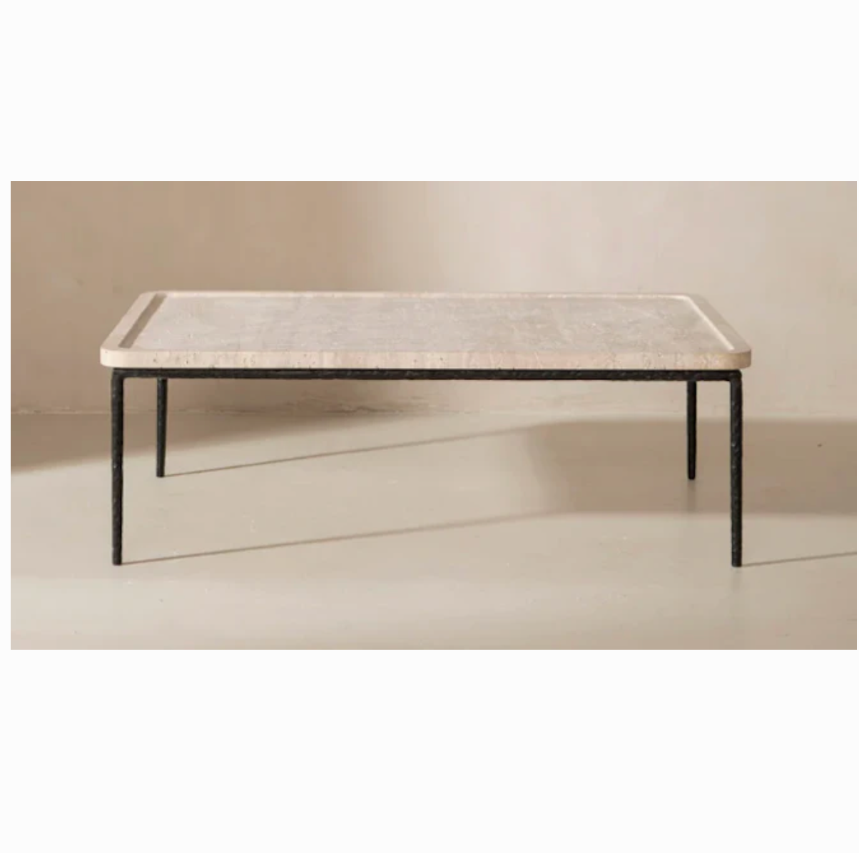 Contribución a mesa de centro con sobre de piedra RUE VINTAGE 74